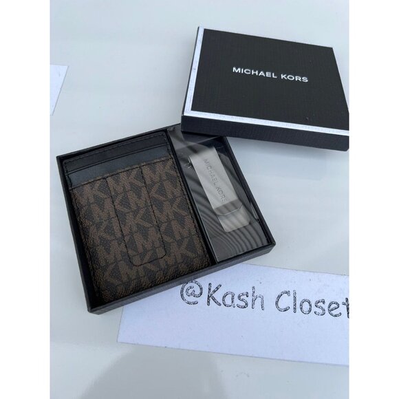 Michael Kors card case with bill clip logo brown - Picture 4 of 4